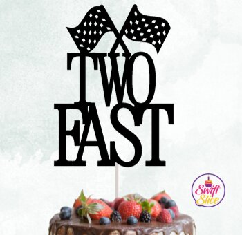 Intra απο ξύλο plywood 3mm-4mm πάχος – Δύο Fast Cake Topper με καρό σημαία Δίασταση 20x20 cm INTRAFABR-79626286 - Image 1