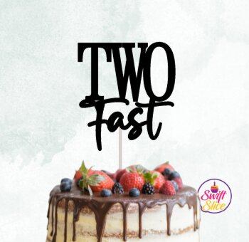 Intra απο ξύλο plywood 3mm-4mm πάχος – Two Fast Racing 2nd Birthday Cake Topper Δίασταση  20x20 cm INTRAFABR-79626185 - Image 1