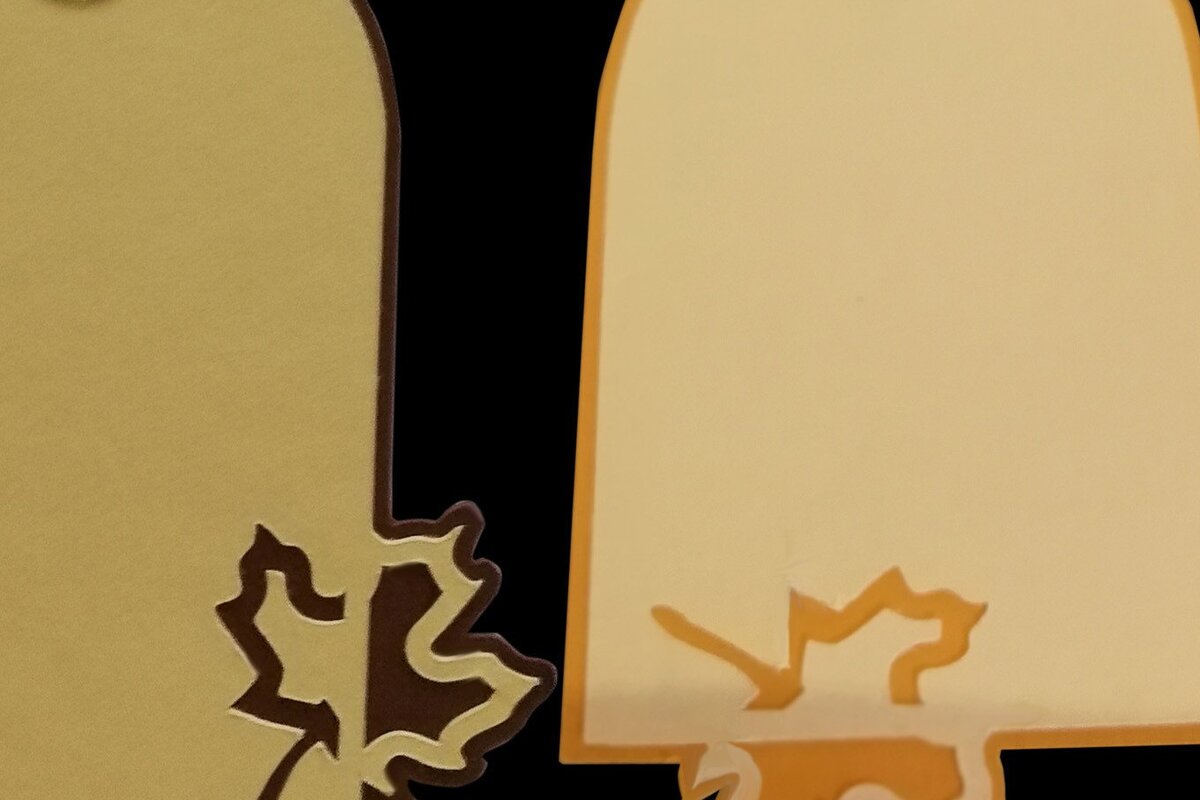 Intra απο ξύλο plywood 3mm-4mm πάχος – Δύο Ετικέτες δώρου - Φύλλο κολοκύθας Δίασταση  20x20 cm INTRAFABR-38328477