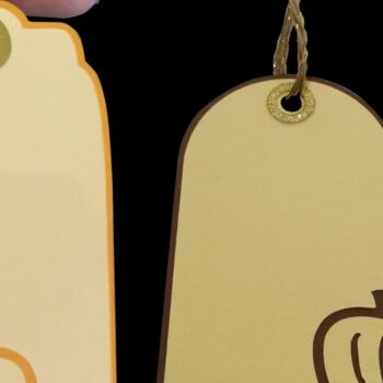 Intra απο ξύλο plywood 3mm-4mm πάχος – Δύο Ετικέτες Δώρου - Κολοκύθα Δίασταση  20x20 cm INTRAFABR-38287889 - Image 3