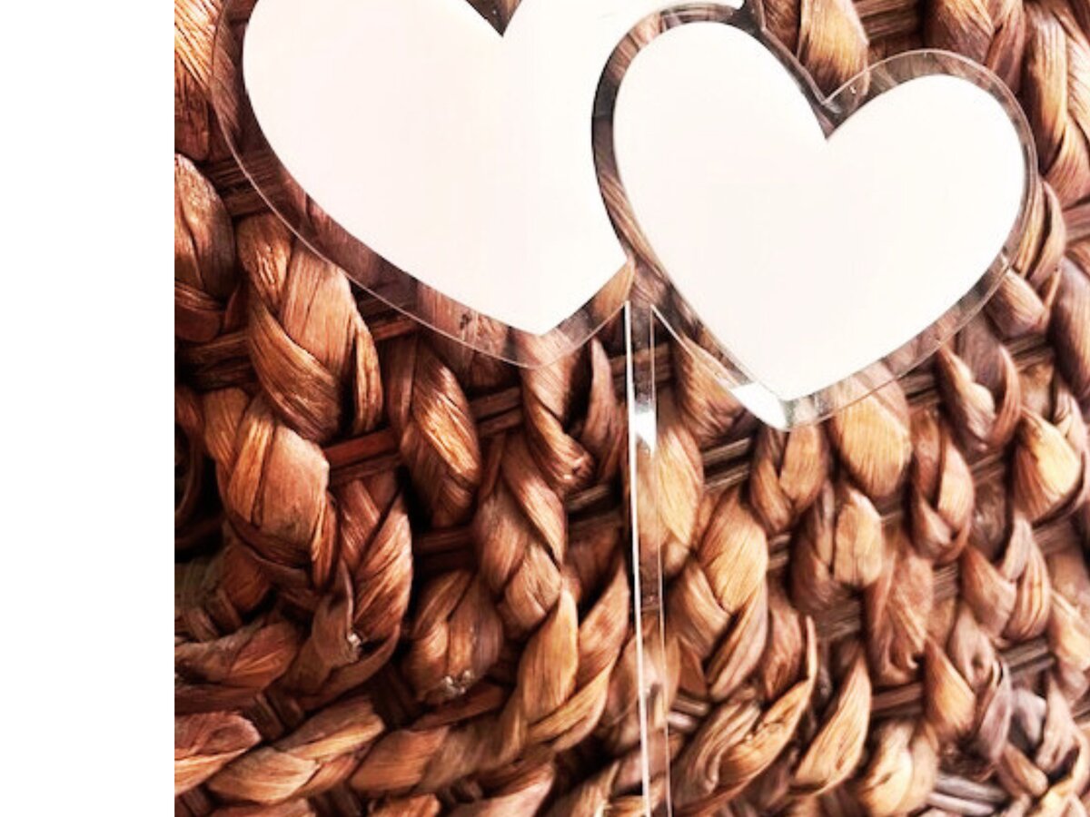 Intra απο ξύλο plywood 3mm-4mm πάχος – Two Hearts Cake Topper Διπλής στρώσης Δίασταση  20x20 cm INTRAFABR-114717051