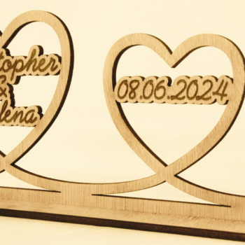 Intra απο ξύλο plywood 3mm-4mm πάχος – Σημάδι δύο καρδιών Δίασταση  20x20 cm INTRAFABR-121268904 - Image 1