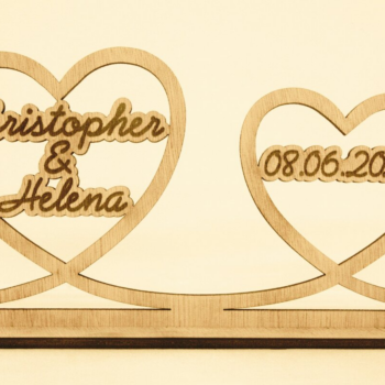 Intra απο ξύλο plywood 3mm-4mm πάχος – Σημάδι δύο καρδιών Δίασταση  20x20 cm INTRAFABR-121268904 - Image 2