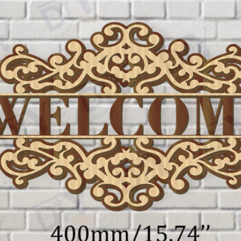 Intra απο ξύλο plywood 3mm-4mm πάχος – Κοπή λέιζερ πινακίδας δύο επιπέδων "Καλώς ήρθατε". Δίασταση  20x20 cm INTRAFABR-117348970 - Image 2