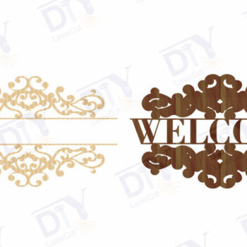 Intra απο ξύλο plywood 3mm-4mm πάχος – Κοπή λέιζερ πινακίδας δύο επιπέδων "Καλώς ήρθατε". Δίασταση  20x20 cm INTRAFABR-117348970 - Image 3