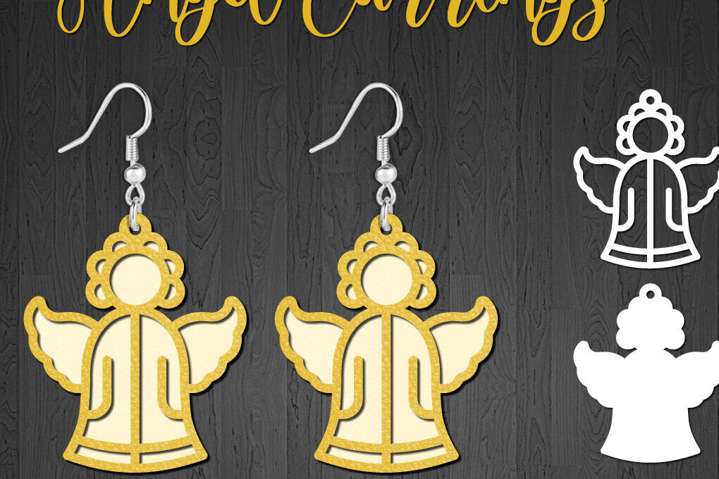 Intra απο ξύλο plywood 3mm-4mm πάχος – Πρότυπο σκουλαρίκι αγγέλου δύο επιπέδων Δίασταση  5x5 cm INTRAFABR-107994889