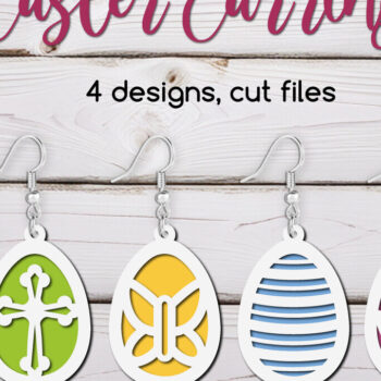 Intra απο ξύλο plywood 3mm-4mm πάχος – Πασχαλινά σκουλαρίκια με δύο στρώσεις Δίασταση  5x5 cm INTRAFABR-117146608 - Image 1