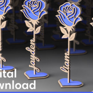 Intra απο ξύλο plywood 3mm-4mm πάχος – Αρχεία κομμένα με λέιζερ δύο στρώσεων λουλουδιών Δίασταση  20x20 cm INTRAFABR-96814842