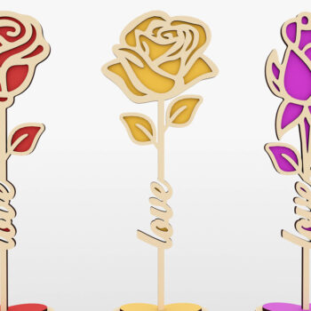 Intra απο ξύλο plywood 3mm-4mm πάχος – Δύο στρώσεις τριαντάφυλλο κοπής με λέιζερ Δίασταση  20x20 cm INTRAFABR-59746634 - Image 2