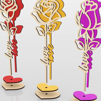 Intra απο ξύλο plywood 3mm-4mm πάχος – Δύο στρώσεις τριαντάφυλλο κοπής με λέιζερ Δίασταση  20x20 cm INTRAFABR-59746634 - Image 5