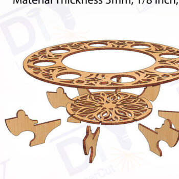 Intra απο ξύλο plywood 3mm-4mm πάχος – Στάση πασχαλινών αυγών δύο επιπέδων με λαγουδάκι Δίασταση  20x20 cm INTRAFABR-114741586 - Image 4