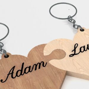 Intra απο ξύλο plywood 3mm-4mm πάχος – Μπρελόκ δύο μερών "Our Hearts Are One". Δίασταση  5x5 cm INTRAFABR-38596963