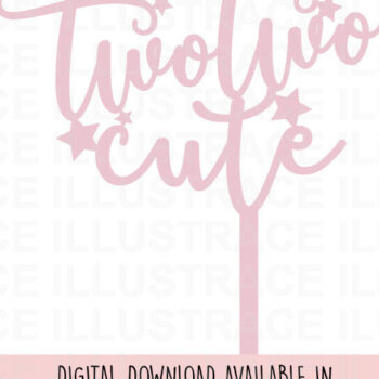 Intra απο ξύλο plywood 3mm-4mm πάχος – Two Two Cute Cake Topper Δίασταση  20x20 cm INTRAFABR-86770419 - Image 1