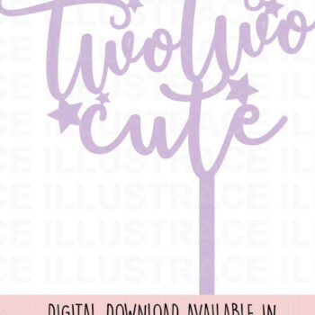 Intra απο ξύλο plywood 3mm-4mm πάχος – Two Two Cute Cake Topper Δίασταση  20x20 cm INTRAFABR-86770419 - Image 2