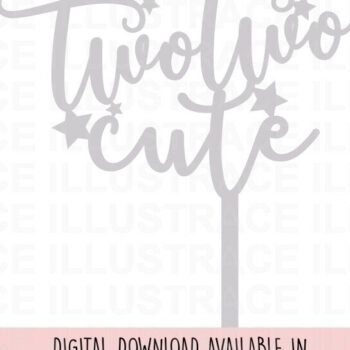 Intra απο ξύλο plywood 3mm-4mm πάχος – Two Two Cute Cake Topper Δίασταση  20x20 cm INTRAFABR-86770419 - Image 3