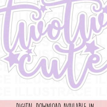 Intra απο ξύλο plywood 3mm-4mm πάχος – Two Two Cute Cake Topper Δίασταση  20x20 cm INTRAFABR-86770309 - Image 1