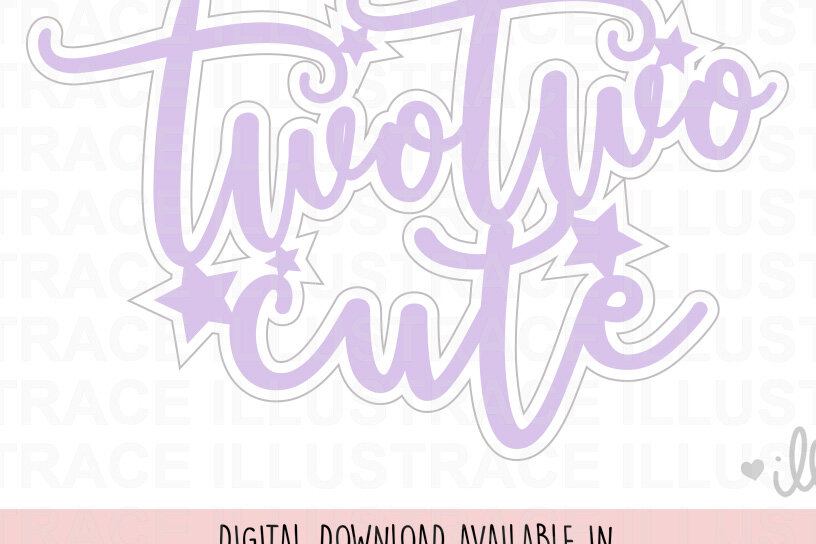 Intra απο ξύλο plywood 3mm-4mm πάχος – Two Two Cute Cake Topper Δίασταση  20x20 cm INTRAFABR-86770309