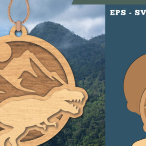 Intra απο ξύλο plywood 3mm-4mm πάχος – Στολίδι Tyrannosaurus Rex Δίασταση  20x20 cm INTRAFABR-112013561