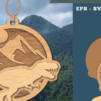 Intra απο ξύλο plywood 3mm-4mm πάχος – Στολίδι Tyrannosaurus Rex Δίασταση  20x20 cm INTRAFABR-112013561 - Image 1