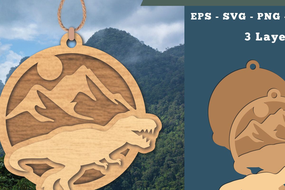 Intra απο ξύλο plywood 3mm-4mm πάχος – Στολίδι Tyrannosaurus Rex Δίασταση  20x20 cm INTRAFABR-112013561