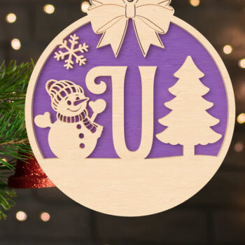 Intra απο ξύλο plywood 3mm-4mm πάχος – U Αρχικό χριστουγεννιάτικο στολίδι Δίασταση  20x20 cm INTRAFABR-107430530 - Image 1