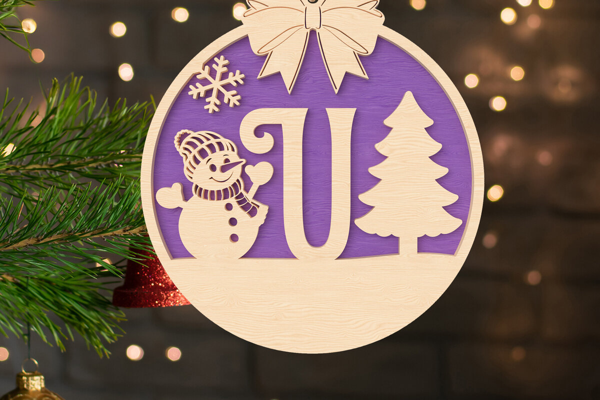 Intra απο ξύλο plywood 3mm-4mm πάχος – U Αρχικό χριστουγεννιάτικο στολίδι Δίασταση  20x20 cm INTRAFABR-107430530