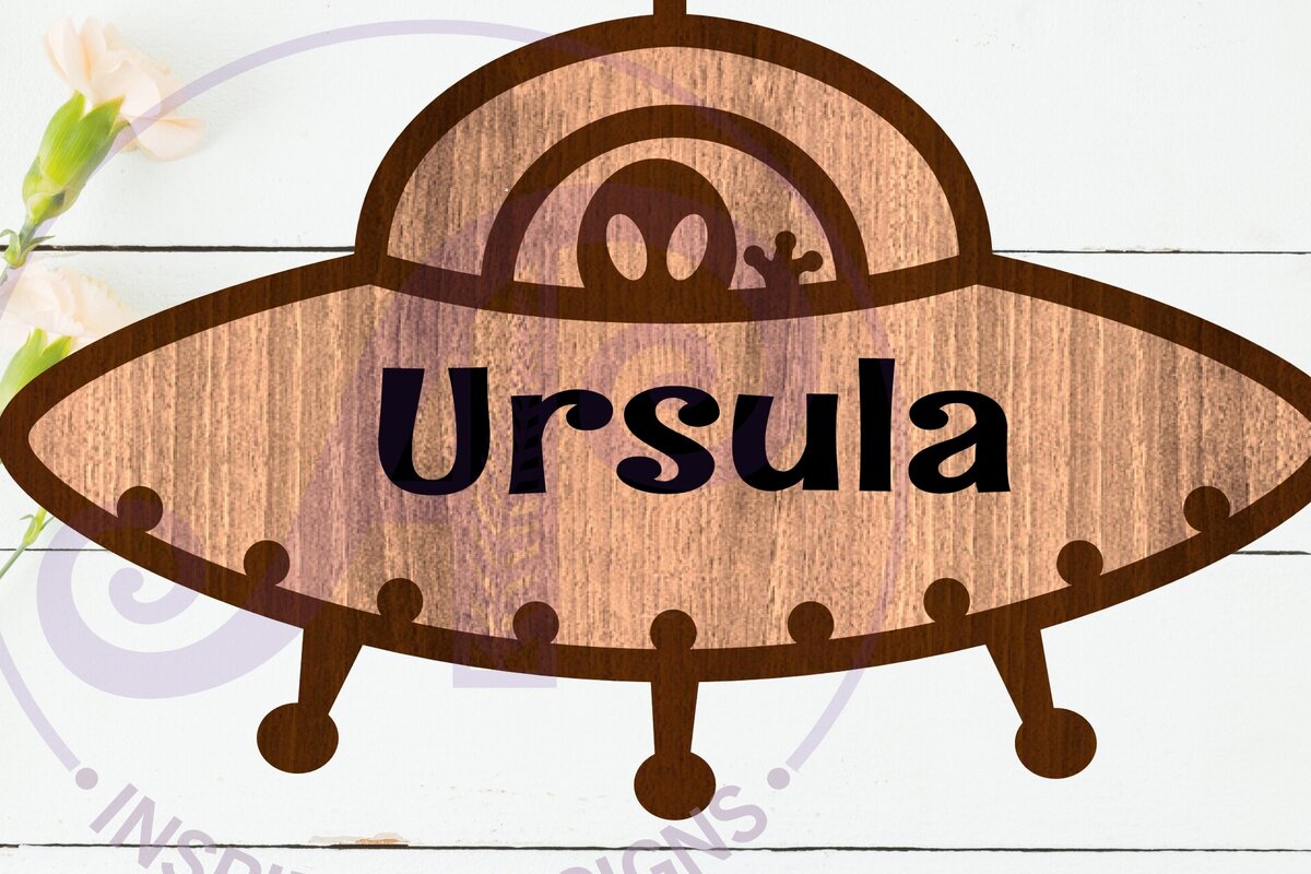 Intra απο ξύλο plywood 3mm-4mm πάχος – Πινακίδα ονόματος περίγραμμα UFO δύο επιπέδων Δίασταση  20x20 cm INTRAFABR-111174764