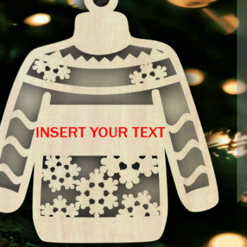 Intra απο ξύλο plywood 3mm-4mm πάχος – Ugly Sweaters Χριστουγεννιάτικα στολίδια Δίασταση  20x20 cm INTRAFABR-108620887 - Image 3