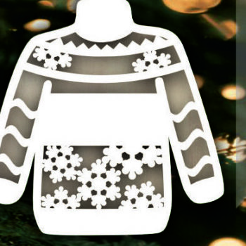 Intra απο ξύλο plywood 3mm-4mm πάχος – Ugly Sweaters Χριστουγεννιάτικα στολίδια Δίασταση  20x20 cm INTRAFABR-108620887 - Image 4