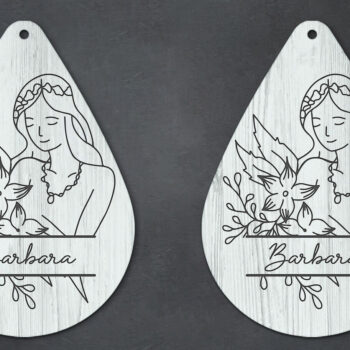 Intra απο ξύλο plywood 3mm-4mm πάχος – Σκουλαρίκι με σημαία της Ουκρανίας Δίασταση  5x5 cm INTRAFABR-26596128 - Image 2