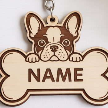 Intra απο ξύλο plywood 3mm-4mm πάχος – Πακέτο μπρελόκ με ετικέτα ονόματος σκύλου Δίασταση  5x5 cm INTRAFABR-121423522 - Image 5