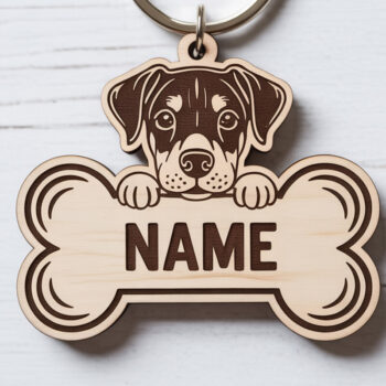 Intra απο ξύλο plywood 3mm-4mm πάχος – Πακέτο μπρελόκ με ετικέτα ονόματος σκύλου Δίασταση  5x5 cm INTRAFABR-121423522 - Image 8