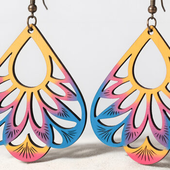 Intra απο ξύλο plywood 3mm-4mm πάχος – Πακέτο σκουλαρίκια Ultimate Cut Laser Δίασταση  5x5 cm INTRAFABR-121542593 - Image 3