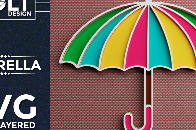 Intra απο ξύλο plywood 3mm-4mm πάχος – Umbrella 3D πολυεπίπεδο κομμένο αρχείο Δίασταση  20x20 cm INTRAFABR-69842662