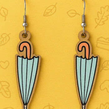 Intra απο ξύλο plywood 3mm-4mm πάχος – Σκουλαρίκια ομπρέλα Δίασταση  5x5 cm INTRAFABR-125298063 - Image 1