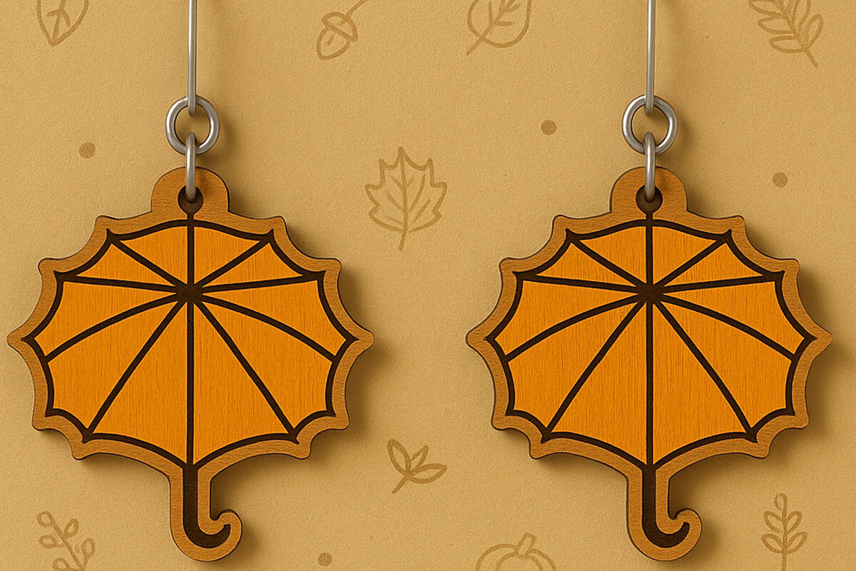 Intra απο ξύλο plywood 3mm-4mm πάχος – Σκουλαρίκια ομπρέλας Δίασταση  5x5 cm INTRAFABR-125232057