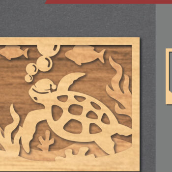 Intra απο ξύλο plywood 3mm-4mm πάχος – Υποβρύχια χριστουγεννιάτικη σκηνή κοπής με λέιζερ Δίασταση  20x20 cm INTRAFABR-112551981 - Image 1