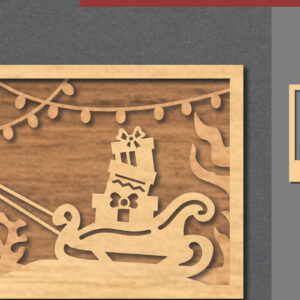 Intra απο ξύλο plywood 3mm-4mm πάχος – Υποβρύχια χριστουγεννιάτικη σκηνή κοπής με λέιζερ Δίασταση  20x20 cm INTRAFABR-112551846