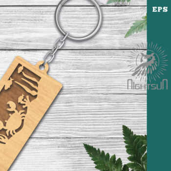 Intra απο ξύλο plywood 3mm-4mm πάχος – Μπρελόκ με υποβρύχια σκηνή 2 Δίασταση  5x5 cm INTRAFABR-115318774 - Image 1