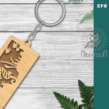 Intra απο ξύλο plywood 3mm-4mm πάχος – Μπρελόκ κοπής με λέιζερ υποβρύχια σκηνή 3 Δίασταση  5x5 cm INTRAFABR-115318820 - Image 1