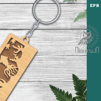 Intra απο ξύλο plywood 3mm-4mm πάχος – Μπρελόκ κοπής με λέιζερ υποβρύχιας σκηνής 5 Δίασταση  5x5 cm INTRAFABR-115319060 - Image 1