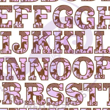 Intra απο ξύλο plywood 3mm-4mm πάχος – Σετ γραμμάτων αλφάβητου Μονόκερος. 2 Επίπεδο 49 Δίασταση  20x20 cm INTRAFABR-95643508 - Image 3