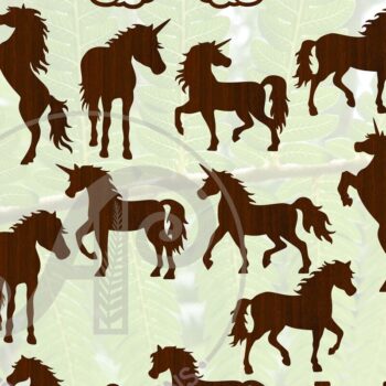 Intra απο ξύλο plywood 3mm-4mm πάχος – Σχήματα σιλουέτας μονόκερου και αλόγων Δίασταση  20x20 cm INTRAFABR-67173763 - Image 1