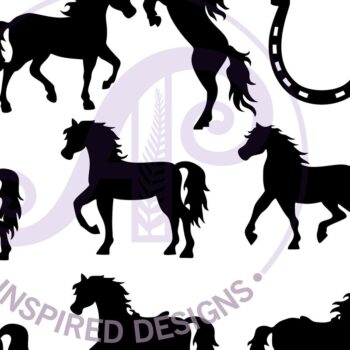 Intra απο ξύλο plywood 3mm-4mm πάχος – Σχήματα σιλουέτας μονόκερου και αλόγων Δίασταση  20x20 cm INTRAFABR-67173763 - Image 2