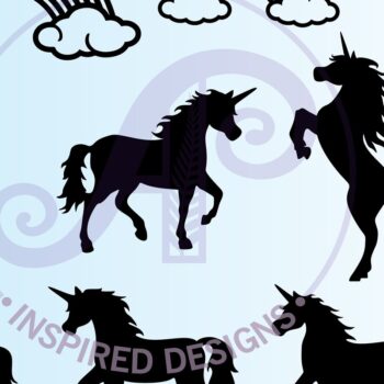 Intra απο ξύλο plywood 3mm-4mm πάχος – Σχήματα σιλουέτας μονόκερου και αλόγων Δίασταση  20x20 cm INTRAFABR-67173763 - Image 3