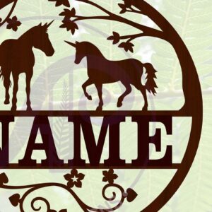 Intra απο ξύλο plywood 3mm-4mm πάχος – Αρχείο περικοπής Name Unicorn and Vines Δίασταση  20x20 cm INTRAFABR-67499138