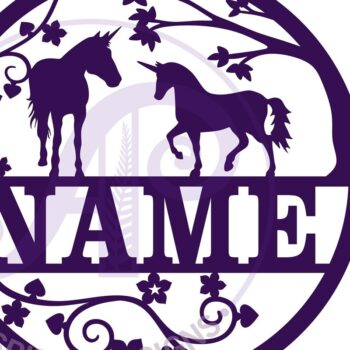 Intra απο ξύλο plywood 3mm-4mm πάχος – Αρχείο περικοπής Name Unicorn and Vines Δίασταση  20x20 cm INTRAFABR-67499138 - Image 2