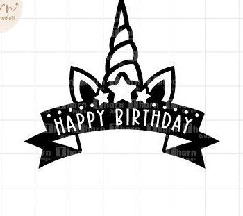 Intra απο ξύλο plywood 3mm-4mm πάχος – Unicorn Birthday Cake Topper Δίασταση  20x20 cm INTRAFABR-40416098 - Image 2