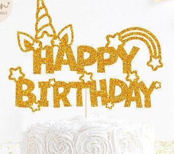 Intra απο ξύλο plywood 3mm-4mm πάχος – Unicorn Cake Topper Δίασταση  20x20 cm INTRAFABR-46579688 - Image 1