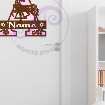 Intra απο ξύλο plywood 3mm-4mm πάχος – Μονόκερος κεφαλαίο μονόγραμμα επιστολή α Δίασταση  20x20 cm INTRAFABR-118319380 - Image 2